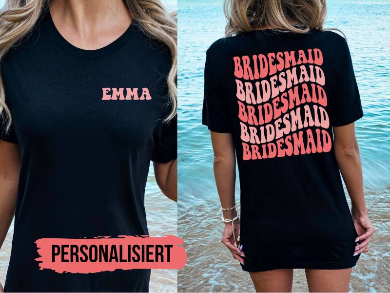 Personalisiertes Brautjungfer Shirt Für Jungegeselligenabschied, Jga T-Shirts, Tshirt Damen, Gruppenshirts, Team Braut Shirts, Hochzeitsgeschenk Personalisiertes Brautjungfer Shirt Für Jungegeselligenabschied, Jga T-Shirts, Tshirt Damen, Gruppenshirts, Team Braut Shirts, Hochzeitsgeschenk von Herzlichmanufaktur