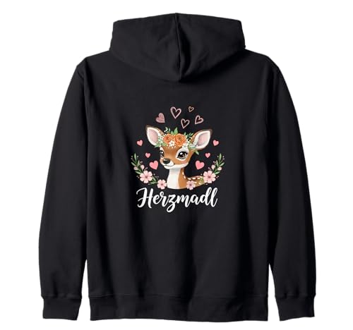 Herzmadl Hirsch Passend für Oktoberfest Damen Trachtenshirt Kapuzenjacke Herzmadl Hirsch Passend für Oktoberfest Damen Trachtenshirt Kapuzenjacke von Herzmadl Damen Trachten