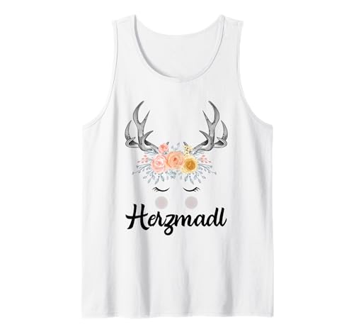 Herzmadl Damen Oktoberfest Volksfest Hirsch Blumen Trachten Tank Top Herzmadl Damen Oktoberfest Volksfest Hirsch Blumen Trachten Tank Top von Herzmadl Damen Volksfest Hirsch Blumen Trachten