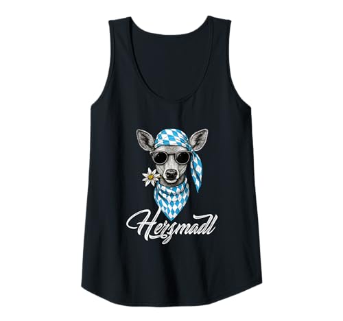 Damen Herzmadl Bayern Edelweiß Cool Dirndl Tracht Ersatz Wiesn Reh Tank Top von Herzmadl Edelweiss Trach Ersatz Edel Cool Bayrisch