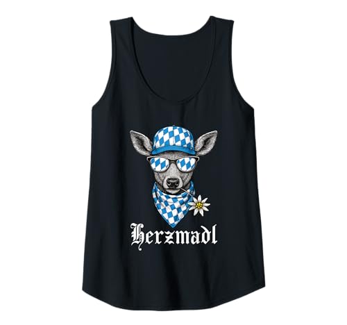Damen Herzmadl Bayern Edelweiß Cool Dirndl Tracht Ersatz Wiesn Reh Tank Top von Herzmadl Edelweiss Trach Ersatz Edel Cool Bayrisch