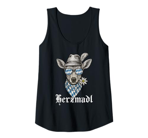 Damen Herzmadl Bayern Edelweiß Cool Dirndl Tracht Ersatz Wiesn Reh Tank Top von Herzmadl Edelweiss Trach Ersatz Edel Cool Bayrisch