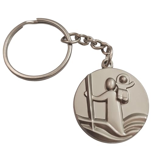 Herzmensch Christophorus silber 3 cm SChlüsselanhänger Schutzpatron der Reisenden als Geschenk zum Führerschein, für Fahranfänger oder ein neues Auto von Herzmensch