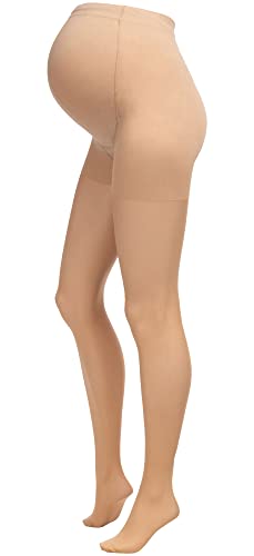 Herzmutter Umstandsstrumpfhose 20DEN - transparent-matte-soft - Schwangerschaftsstrumpfhose - Hautfarben-Beige-Schwarz - 1er & 2er-Set - 1200 (L-XL, Beige-Hell) von Herzmutter