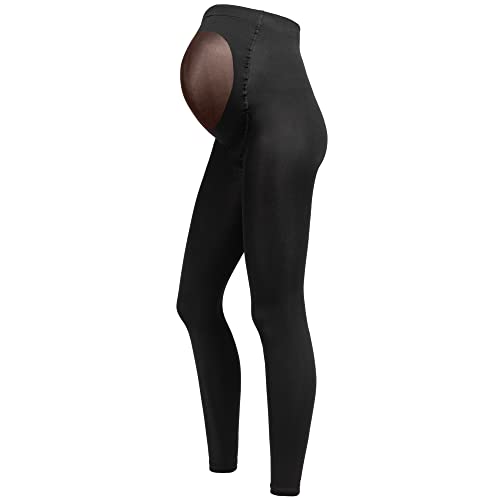 Herzmutter Umstandsstrumpfhose 80DEN ohne Fuß - Blickdicht-Matt - Schwarze Umstandsleggings - 1er & 2er-Set - 1400 (S-M) von Herzmutter