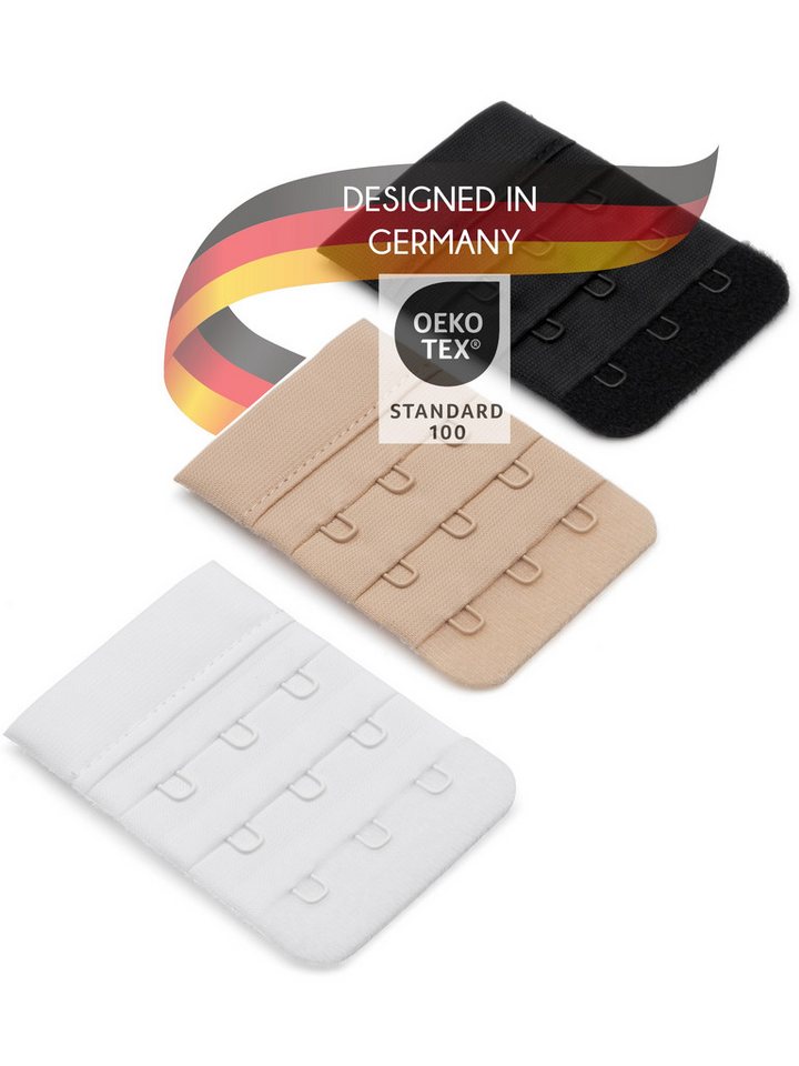 Herzmutter BH-Verlängerung 3er Haken - BH-Erweiterung - Mehrerpack (3 St) von Herzmutter