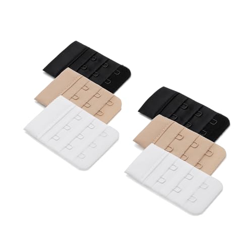 Herzmutter BH-Verlängerung - BH-Extender im Set - Beige-Schwarz-Weiß - 2er/3er-Haken - Gewichtszunahme-Schwangerschaft-Stillzeit - 9000 (2er/3er-Haken|6er-Pack) von Herzmutter