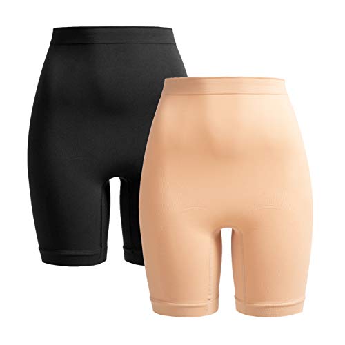 Herzmutter Shaping-Unterwäsche - Shapewear Shorts - Bauchweg-Bauchschmeichler - nach Geburt-Rückbildung - 1er & 2er-Set - 5620 (S-M, Schwarz/Beige) von Herzmutter