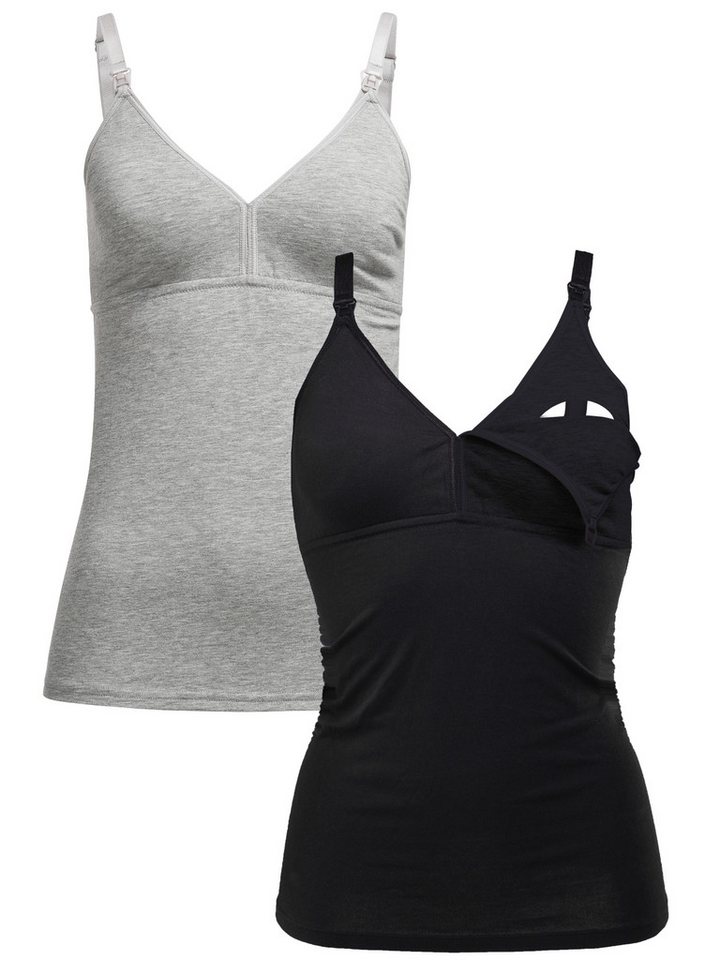 Herzmutter Stilltop Baumwoll-Mix - Stilloberteil - Stillfunktion (Packung, 2-tlg) von Herzmutter