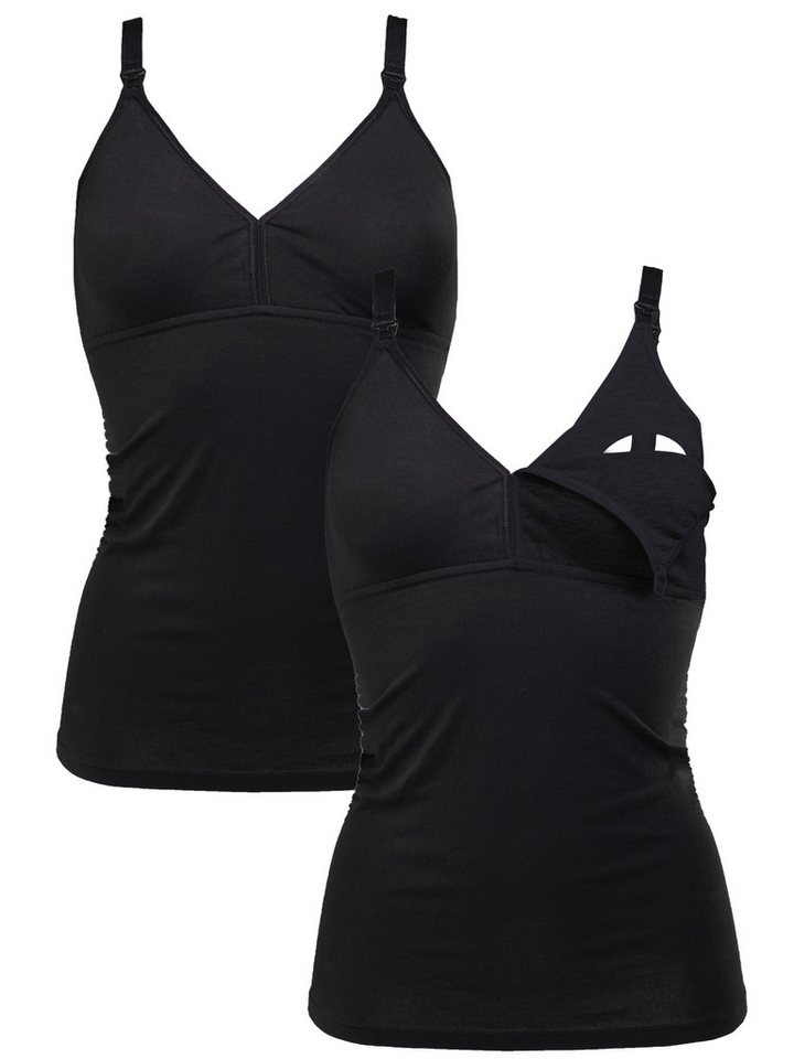 Herzmutter Stilltop Baumwoll-Mix - Stilloberteil - Stillfunktion (Packung, 2-tlg) von Herzmutter