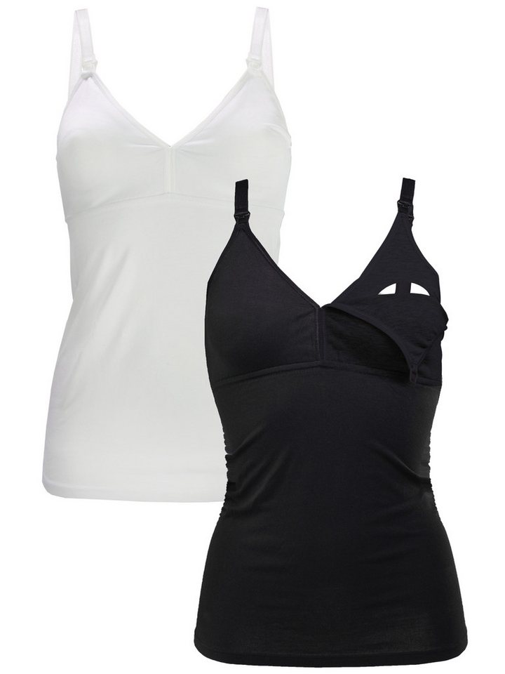 Herzmutter Stilltop Baumwoll-Mix - Stilloberteil - Stillfunktion (Packung, 2-tlg) von Herzmutter