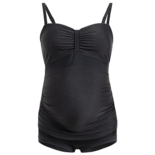 Herzmutter Umstandstankini-Schwangerschafts-Bademode - Zweiteiler-Badeanzug für Schwangere - Unterbauch-Hose - Bandeau-Tankini - 7000 2.0 (M, Tupfen) von Herzmutter