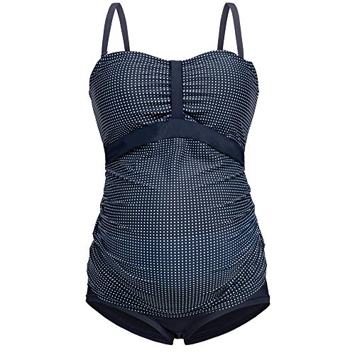 Herzmutter Umstandstankini-Schwangerschafts-Bademode - Zweiteiler-Badeanzug für Schwangere - Unterbauch-Hose - Bandeau-Tankini - 7000 2.0 (S, Punkte) von Herzmutter