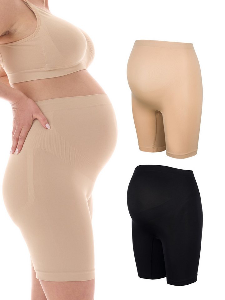 Herzmutter Umstandsslip Nahtlos - Schwangerschaftsslip Stützend - Langbein (Packung, 2-St) von Herzmutter