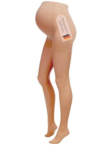 Herzmutter Umstandsstrumpfhose 20DEN - transparent-matte-soft - Schwangerschaftsstrumpfhose - Hautfarben-Beige-Schwarz - 1er & 2er-Set - 1200 (L-XL, Beige-Dunkel) von Herzmutter