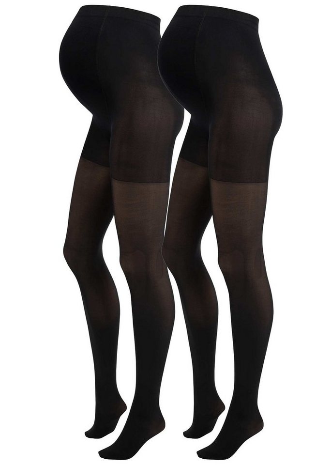 Herzmutter Umstandsstrumpfhose Schwangerschaftsstrumpfhose – Matt 50 DEN (Doppelpack 2 St) soft, dehnbar von Herzmutter