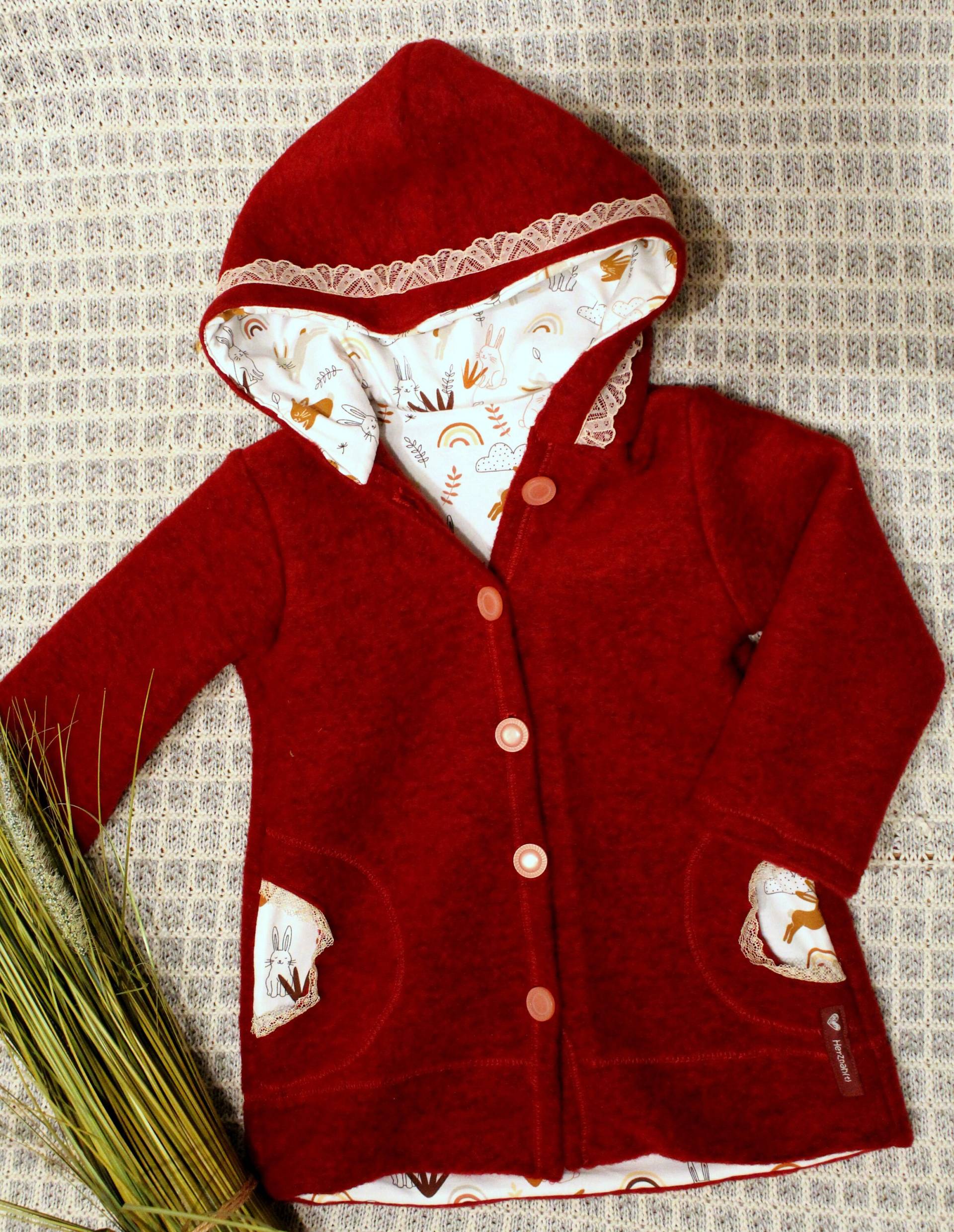 Kapuzenjacke Wunschdesign A-Linie "El Friede" von HerznahtVonAntje