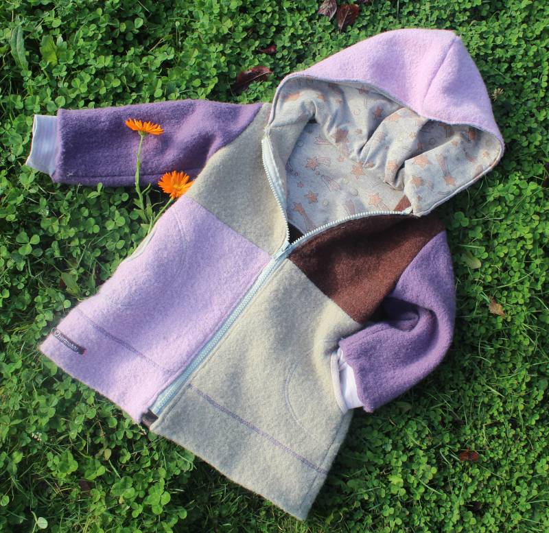 Wollwalk Jacke "Frau Wunderbar" Patchwork, Modisch, Knallig, Farbauswahl von HerznahtVonAntje