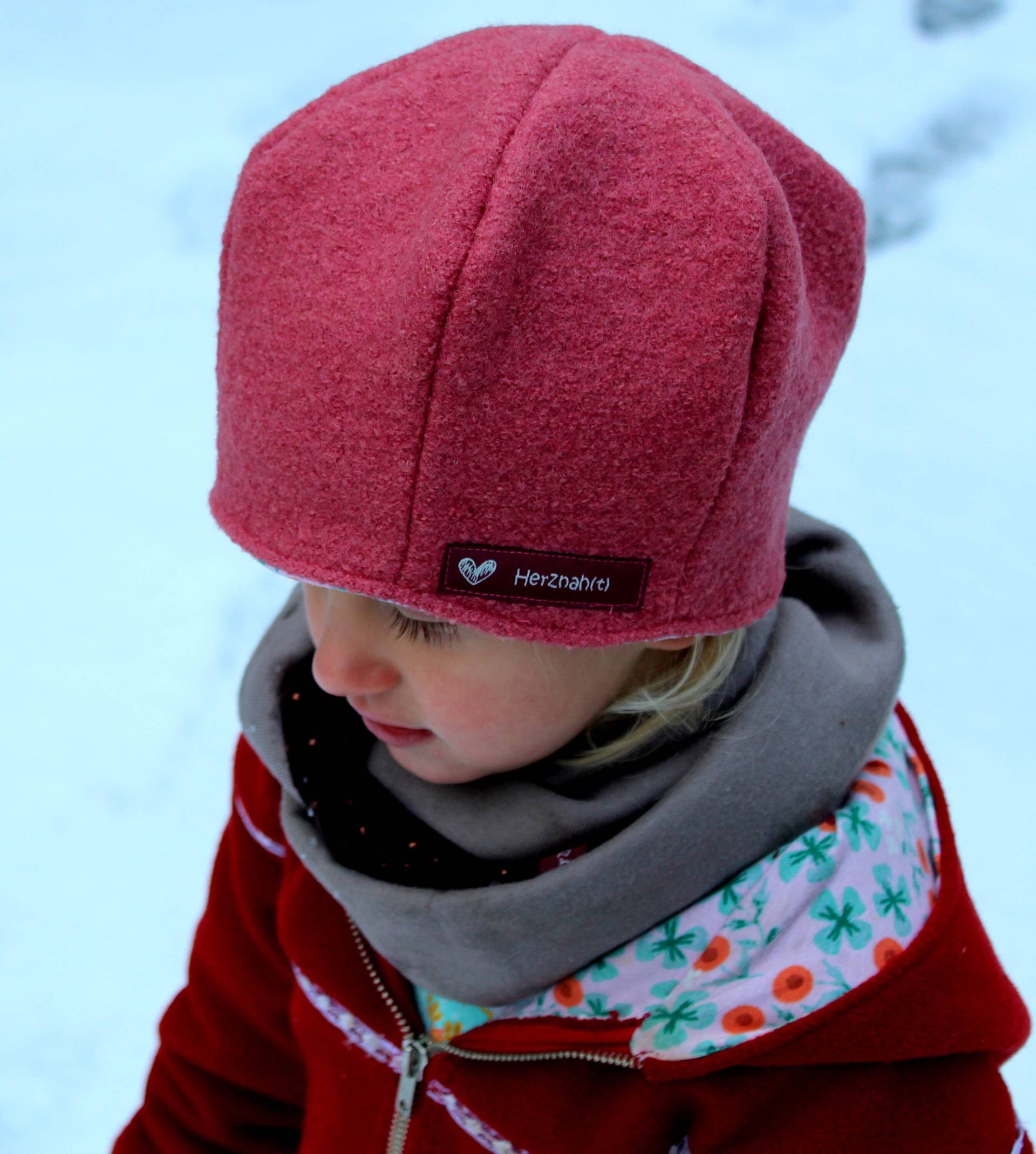 Wollwalk-Mütze "Henrie Ette" von HerznahtVonAntje