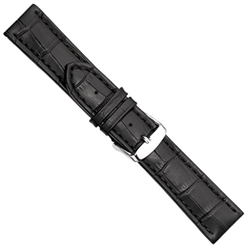 Big Size Print Uhrenarmband Kalbsleder schwarz 20902S, Stegbreite:22mm von Herzog