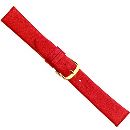 Herzog Uhrenarmband Kalbsleder Band Rot 20509G, Stegbreite:16mm von Herzog