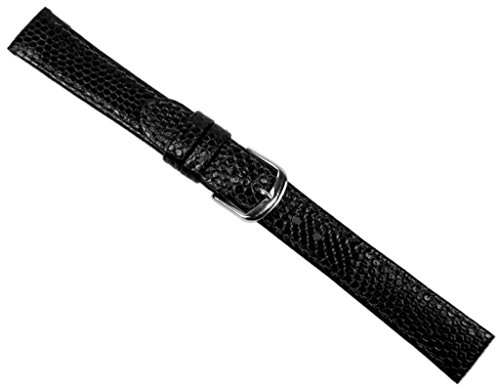 Herzog Eidechsenprägung Uhrenarmband Kalbsleder schwarz 20550S, Stegbreite:18mm von Herzog