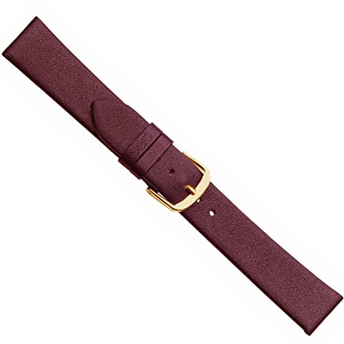 Herzog Design I Uhrenarmband Kalbsleder Bordeaux 20516G, Stegbreite:18mm von Herzog