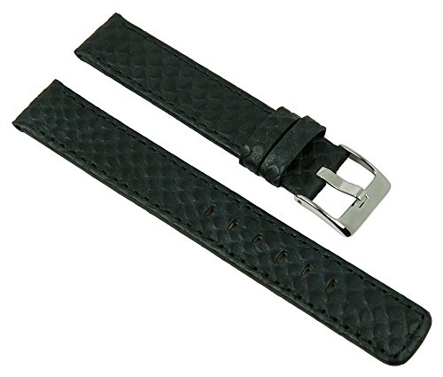 Python Print Uhrenarmband Kalbsleder schwarz 20803S, Stegbreite:20mm von Herzog