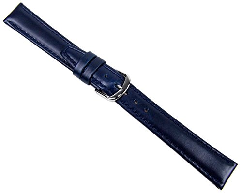 Seidenmatt Uhrenarmband Kalbsleder Blau 20764S, Stegbreite:16mm von Herzog