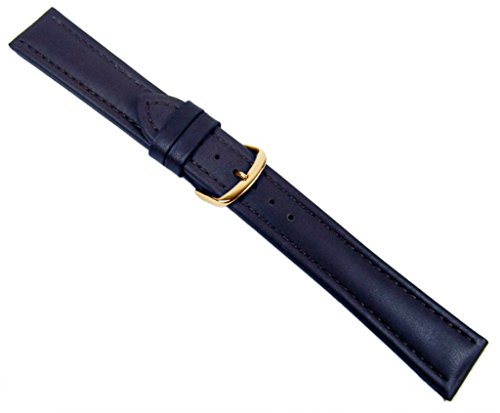 Soft Uhrenarmband Kalbsleder Dunkelblau Wasserfest 20566G, Stegbreite:22mm von Herzog