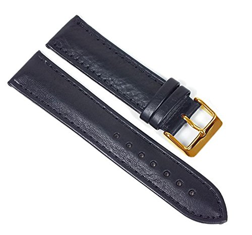 Herzog Soft-Kalb Uhrenarmband weiches Kalbsleder Band Schwarz 22904G, Stegbreite:22mm von Herzog