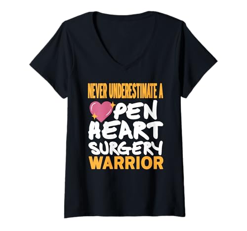 Damen Unterschätze Niemals Einen Tapferen Herzoperationskämpfer T-Shirt mit V-Ausschnitt Damen Unterschätze Niemals Einen Tapferen Herzoperationskämpfer T-Shirt mit V-Ausschnitt von Herzoperation Genesung und Kämpfergeist