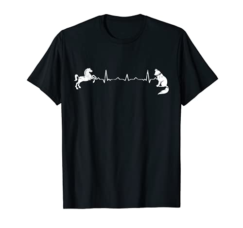 Herzschlag Pferd Hund - EKG Hund Pferd für Damen Geschenk T-Shirt Herzschlag Pferd Hund - EKG Hund Pferd für Damen Geschenk T-Shirt von Herzschlag EKG Heartbeat Geschenke & Hobbys