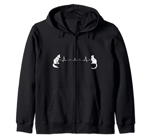 Hund und Katze - HERZSCHLAG Hund für Damen Geschenk Kapuzenjacke Hund und Katze - HERZSCHLAG Hund für Damen Geschenk Kapuzenjacke von Herzschlag EKG Heartbeat Geschenke & Hobbys