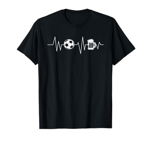 Herzschlag Fußball Bier Heartbeat Fußballer Männer Frauen T-Shirt von Herzschlag Fussball und Bier Männer Frauen