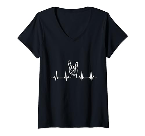 Damen Heavy Metal Herzschlag Musik Rock Festival Geschenkidee T-Shirt mit V-Ausschnitt Damen Heavy Metal Herzschlag Musik Rock Festival Geschenkidee T-Shirt mit V-Ausschnitt von Herzschlag Musik Heavy Metal Rock Party Festival