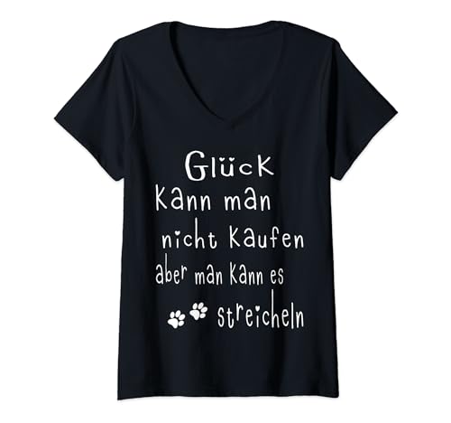 Damen Hundemotiv mit Hundepfote für Hunde Mamas T-Shirt mit V-Ausschnitt Damen Hundemotiv mit Hundepfote für Hunde Mamas T-Shirt mit V-Ausschnitt von Herzschlag Pfoten Frequenz Hundeliebe