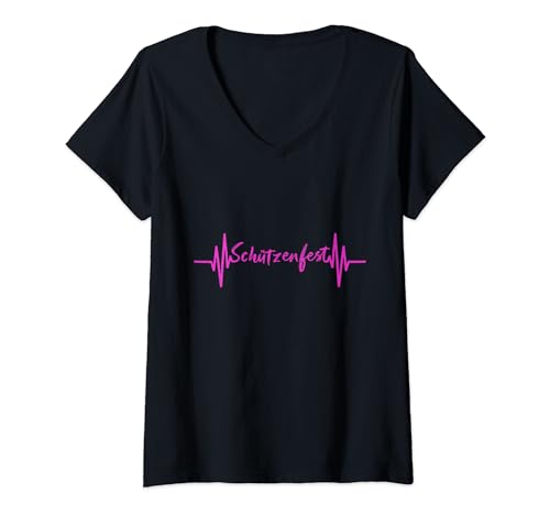 Damen Sportschützen Schützenverein Herzschlag Schützenfest T-Shirt mit V-Ausschnitt Damen Sportschützen Schützenverein Herzschlag Schützenfest T-Shirt mit V-Ausschnitt von Herzschlag Sportschützen Schützenfest Designs