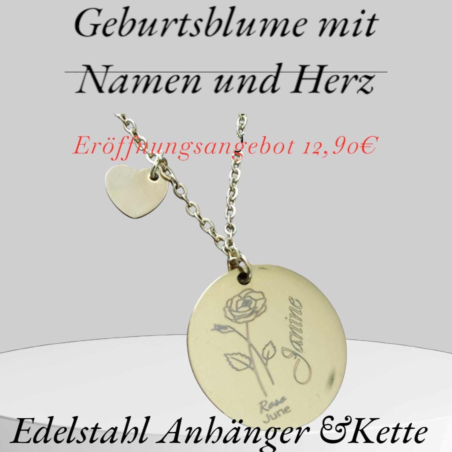Personalisierter Gravierter Edelstahl Geburtsblume Kettenanhänger Mit Kette, Geburtstag, Blume, Muttertag, Jahrestag, Besondere Anlässe Personalisierter Gravierter Edelstahl Geburtsblume Kettenanhänger Mit Kette, Geburtstag, Blume, Muttertag, Jahrestag, Besondere Anlässe von Herzstueck123