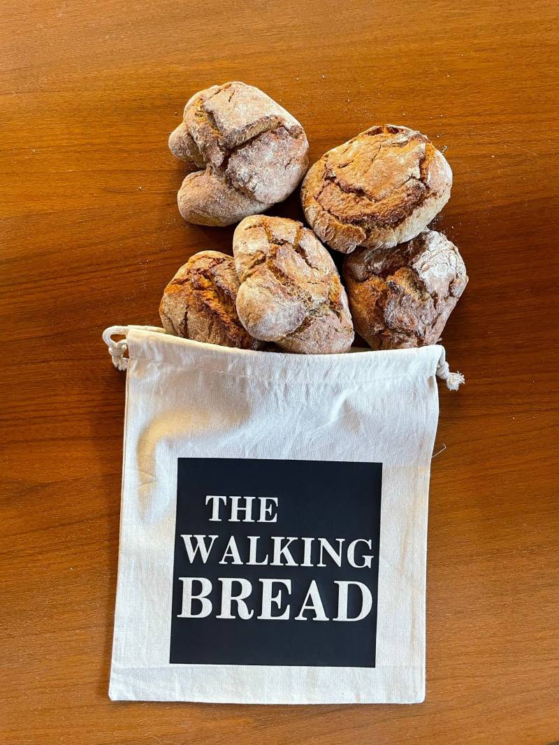Brotbeutel/Brötchenbeutel Nachhaltig Aus Baumwollstoff The Walking Bread von HerzstueckevonJulia