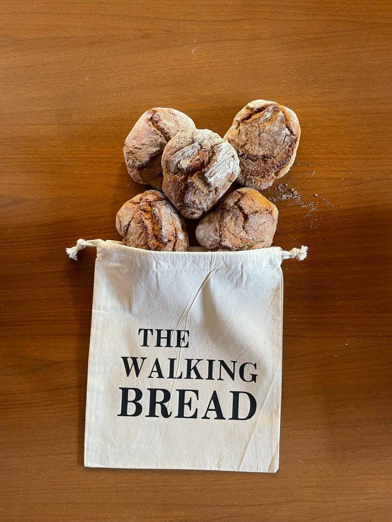 Brotbeutel/Brötchenbeutel Nachhaltig Aus Baumwollstoff The Walking Bread Brotbeutel/Brötchenbeutel Nachhaltig Aus Baumwollstoff The Walking Bread von HerzstueckevonJulia