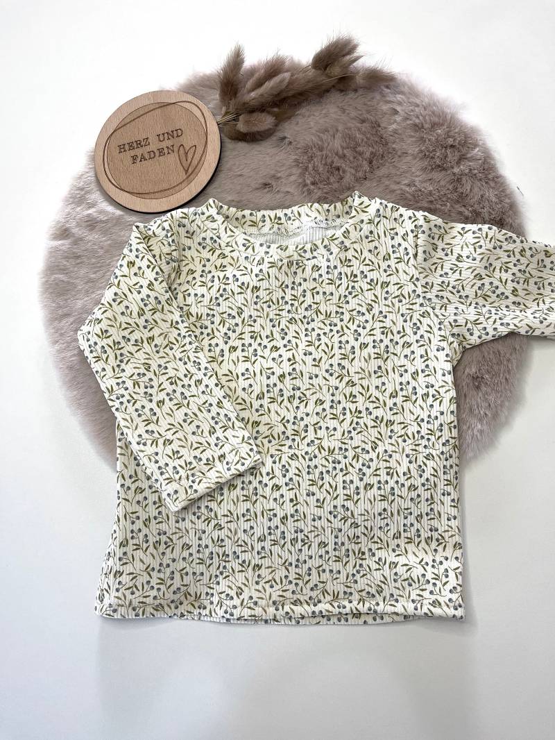 Blaubeer Shirt Ribjersey Babys Und Kinder/Langarmshirt von HerzundFadenhandmade