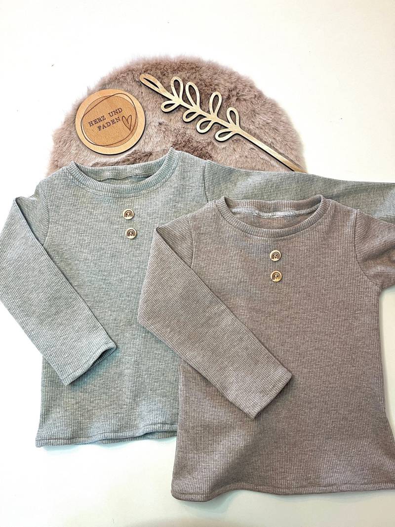 Basicshirt/Geripptes Shirt Babys Und Kinder Ribjersey von HerzundFadenhandmade