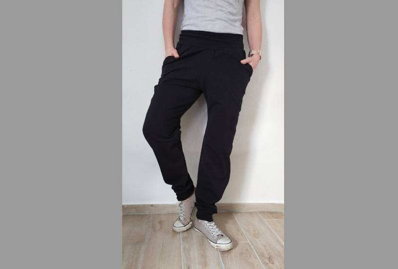 Sweathose Pumphose Hose Sweat Schwarz Damen 36 - 46 Herz Und Karo von HerzundKaro