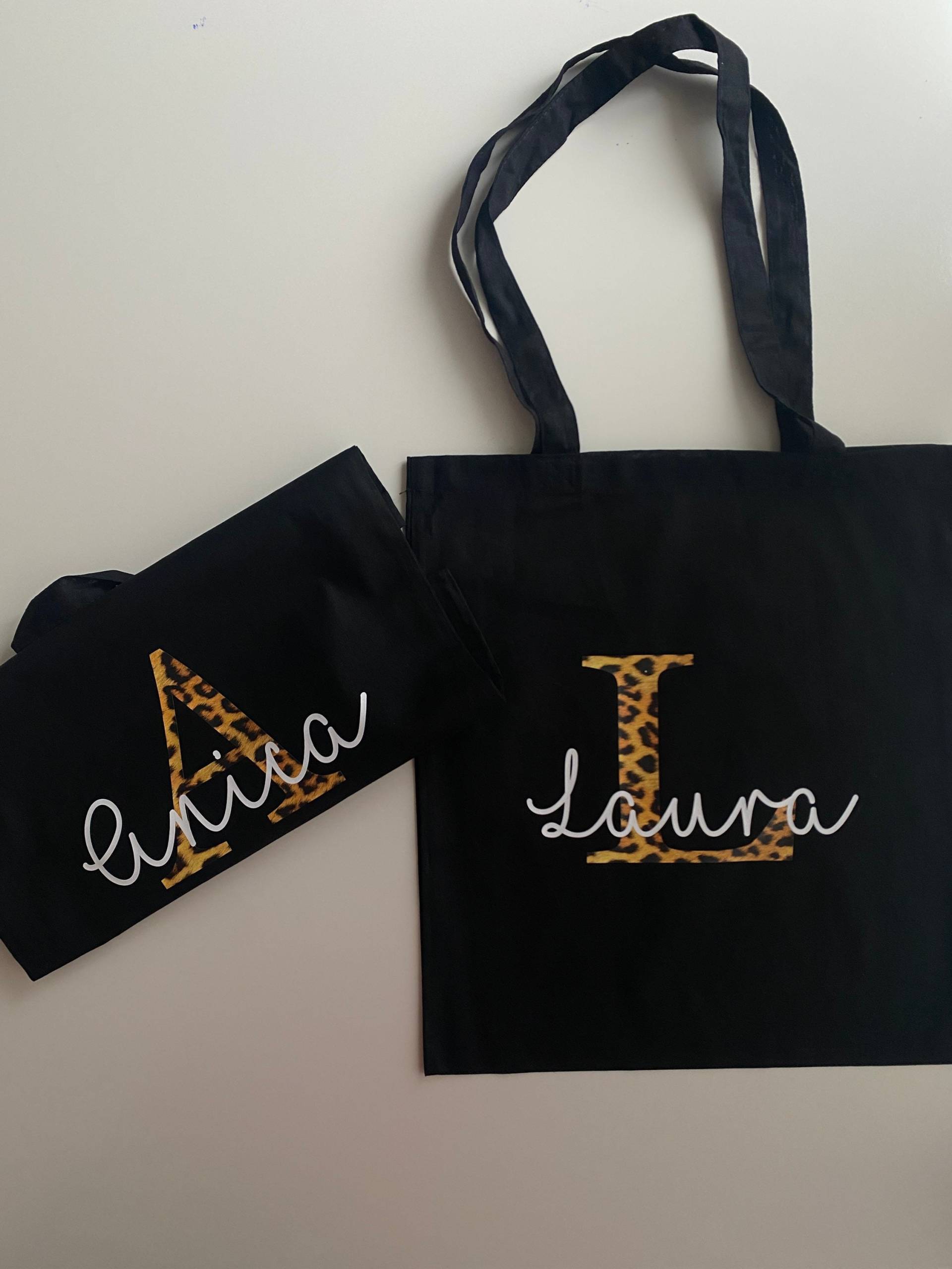 Personalisierte Stofftasche Mit Leopardenmuster | Handtasche Geschenk Personalisiert von HerzwunschDesign