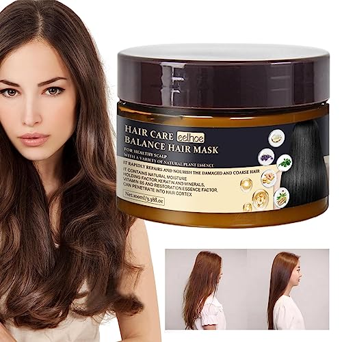 Haarmaske für trockenes, strapaziertes Haar,3,38fl Oz Salon-Haarlotion - Haar-Feuchtigkeitsspülung – pflegt krauses Haar, Lotion für Frauen, gesundes und glänzendes Haar Heshi von Heshi