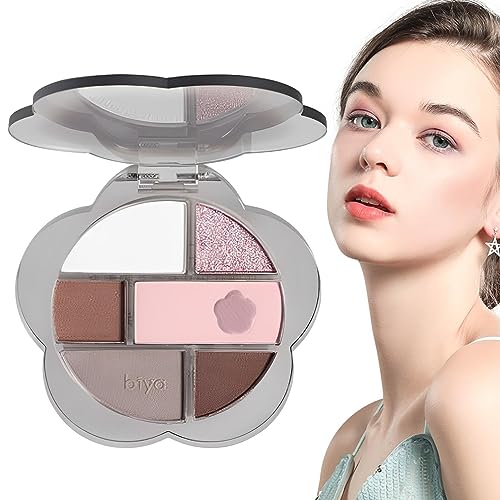 Lidschatten-Make-up,6 Farben Make-up-Palette Lidschatten matt | Langanhaltender, natürlicher, hochpigmentierter Schimmer-Glitzer für den täglichen Gebrauch von Frauen, Mädchen und Anfängern Heshi von Heshi