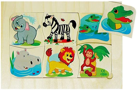Hess Lernspiel Dschungeltiere Mama-Kind Puzzle von Hess