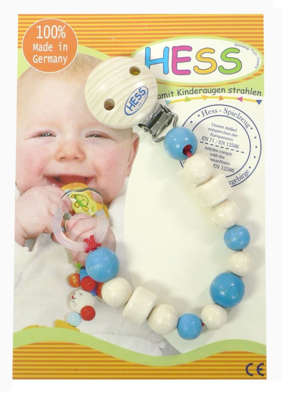 Hess Schnullerkette hellblau von Hess