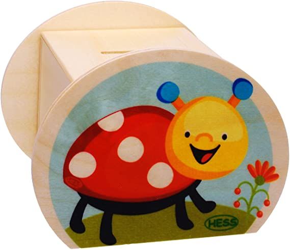 Hess Spardose "Frosch und Käfer" aus Holz von Hess